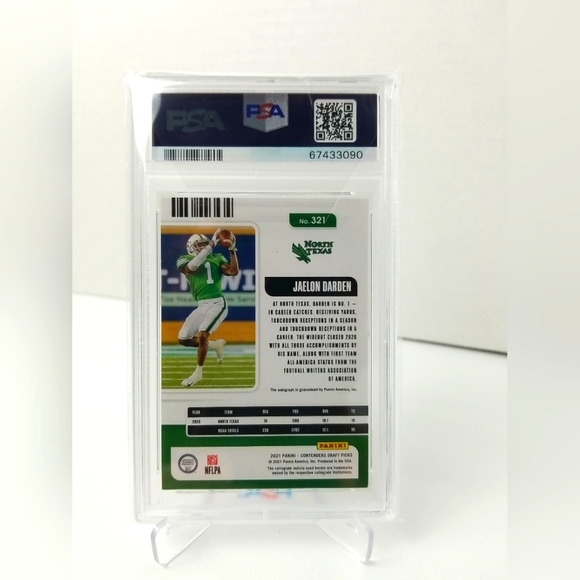 2021 Panini Contenders Draft Picks Jaelon Darden RC Auto Blue/99 PSA 9 MINT - Picture 2 of 3
